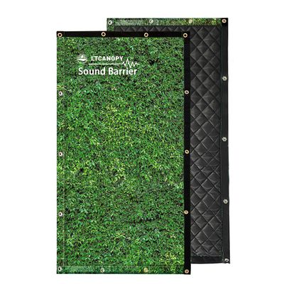 Pantalla acústica de privacidad insonorizante con hojas verdes decorativas Litong para exteriores, barrera de sonido para cancha de tenis, manta acústica
