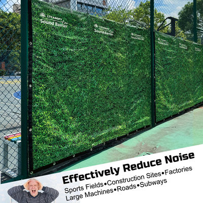 Pantalla acústica de privacidad insonorizante con hojas verdes decorativas Litong para exteriores, barrera de sonido para cancha de tenis, manta acústica