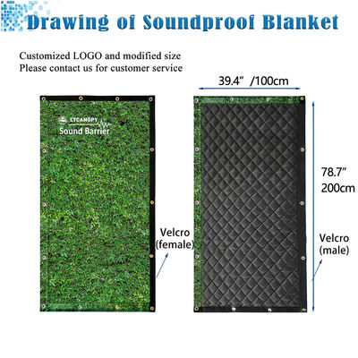 Pantalla acústica de privacidad insonorizante con hojas verdes decorativas Litong para exteriores, barrera de sonido para cancha de tenis, manta acústica