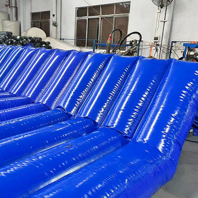 Sitio de construcción de Litong: Uso de barrera acústica inflable de PVC azul para control de ruido