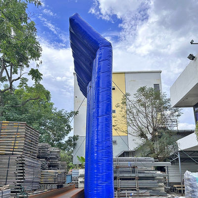 Sitio de construcción de Litong: Uso de barrera acústica inflable de PVC azul para control de ruido