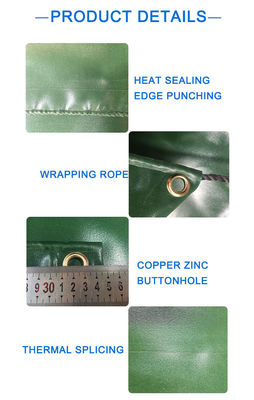 Litong de alta calidad Ripstop Color verde oscuro Tarpaulins recubiertos de PVC a prueba de agua para camiones Capa de camión Tarpa Cortina lateral de PVC