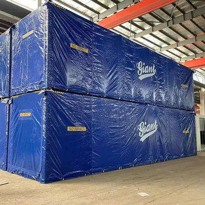 Lona de PVC de 750 g/m² para cubierta de contenedor de envío Litong Eco Friendly, forma de caja, azul