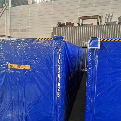 Lona de PVC de 750 g/m² para cubierta de contenedor de envío Litong Eco Friendly, forma de caja, azul