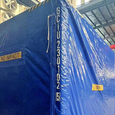 Lona de PVC de 750 g/m² para cubierta de contenedor de envío Litong Eco Friendly, forma de caja, azul