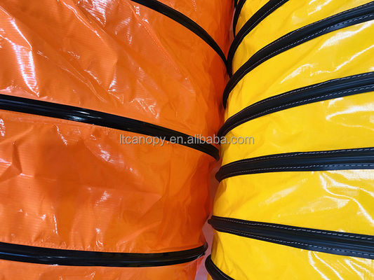 Manguera de conducto de aire de PVC flexible de 10" y 12" Litong ignífugo, tejido de PVC para conductos, fabricante de China