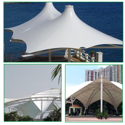 Venta al por mayor de tiendas de hoteles Tiendas de campaña Tarpaulin arquitectónico Estructura de membrana de tracción Taller pasillo Tejido recubierto de PVC