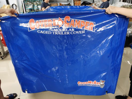 Lona de camión de lona azul resistente de alta resistencia comercial personalizada Litong, lonas impresas, lona