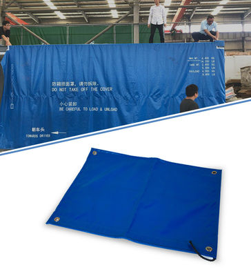 Lonas de PVC azules impermeables personalizadas para toldos de camiones contenedor, tejido recubierto de PVC para cortinas laterales de camiones