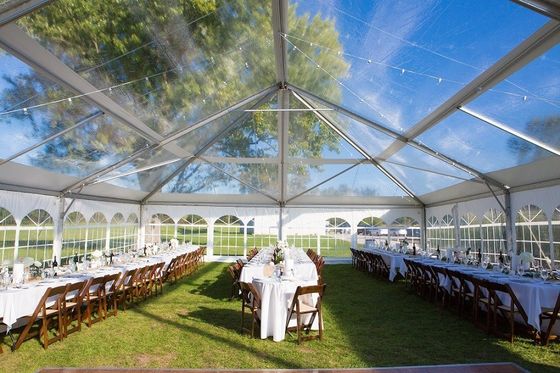 Carpa de fiesta personalizada Litong 20x20 resistente al agua con techo transparente para bodas y fiestas al aire libre