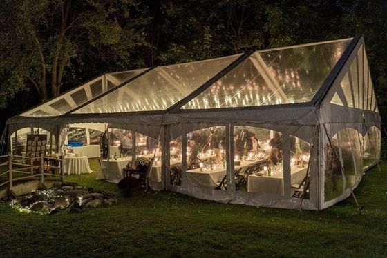 Litong de alta resistencia a la tracción Tiendas de eventos de lonas de PVC blanco Fiesta de bodas al aire libre 20x40 con cortina lateral