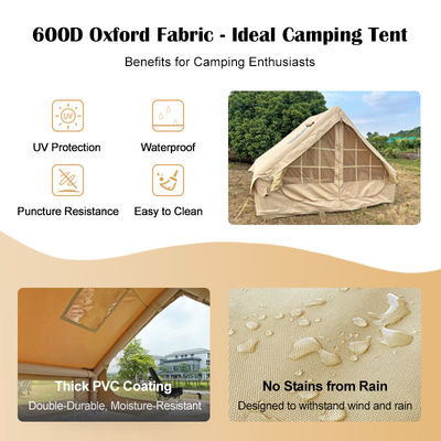 Tienda de campamento inflable de tela de Oxford 600D con tela resistente al agua duradera para aventuras al aire libre