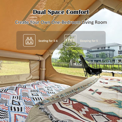 Tienda de campamento inflable de tela de Oxford 600D con tela resistente al agua duradera para aventuras al aire libre
